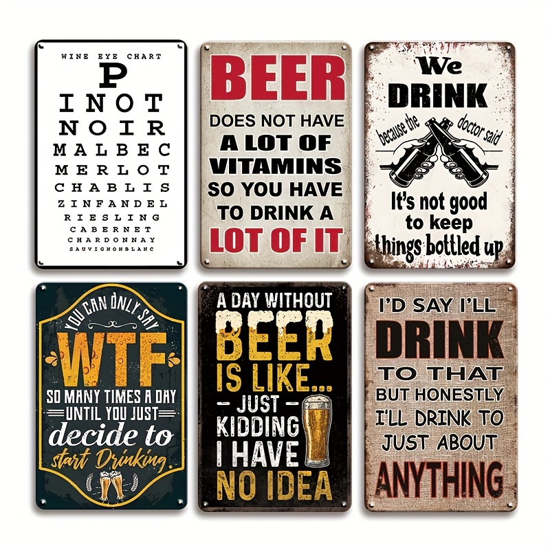 Wine Beer Pub - High Definition Metal Tin Sign Funny