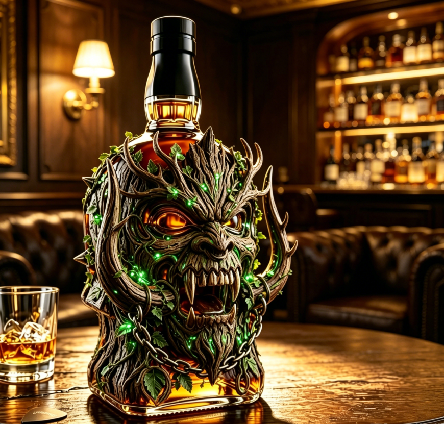 Wine Beer Pub - Retro Horn Skull Glass Whiskey Decanter