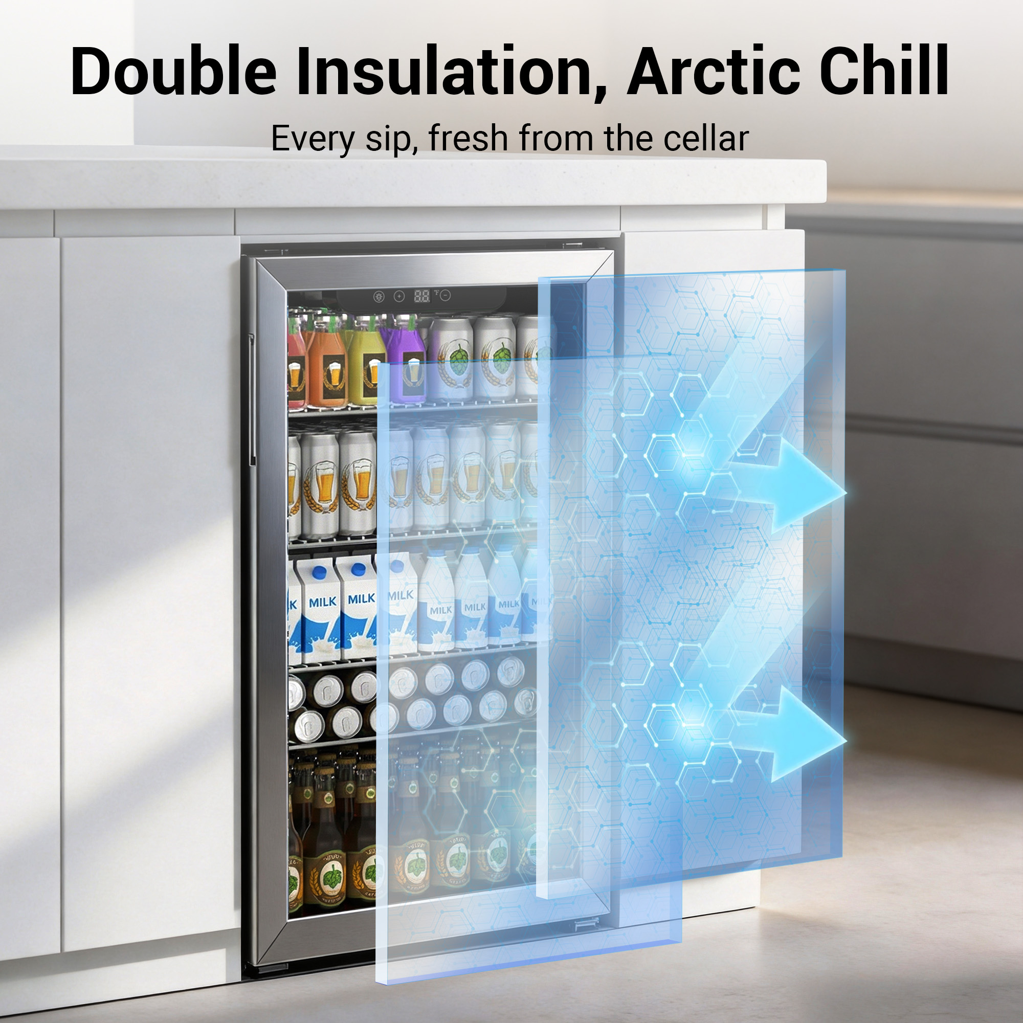 130 Can Beverage Refrigerator  – Beer Wine Up recenzja i cena