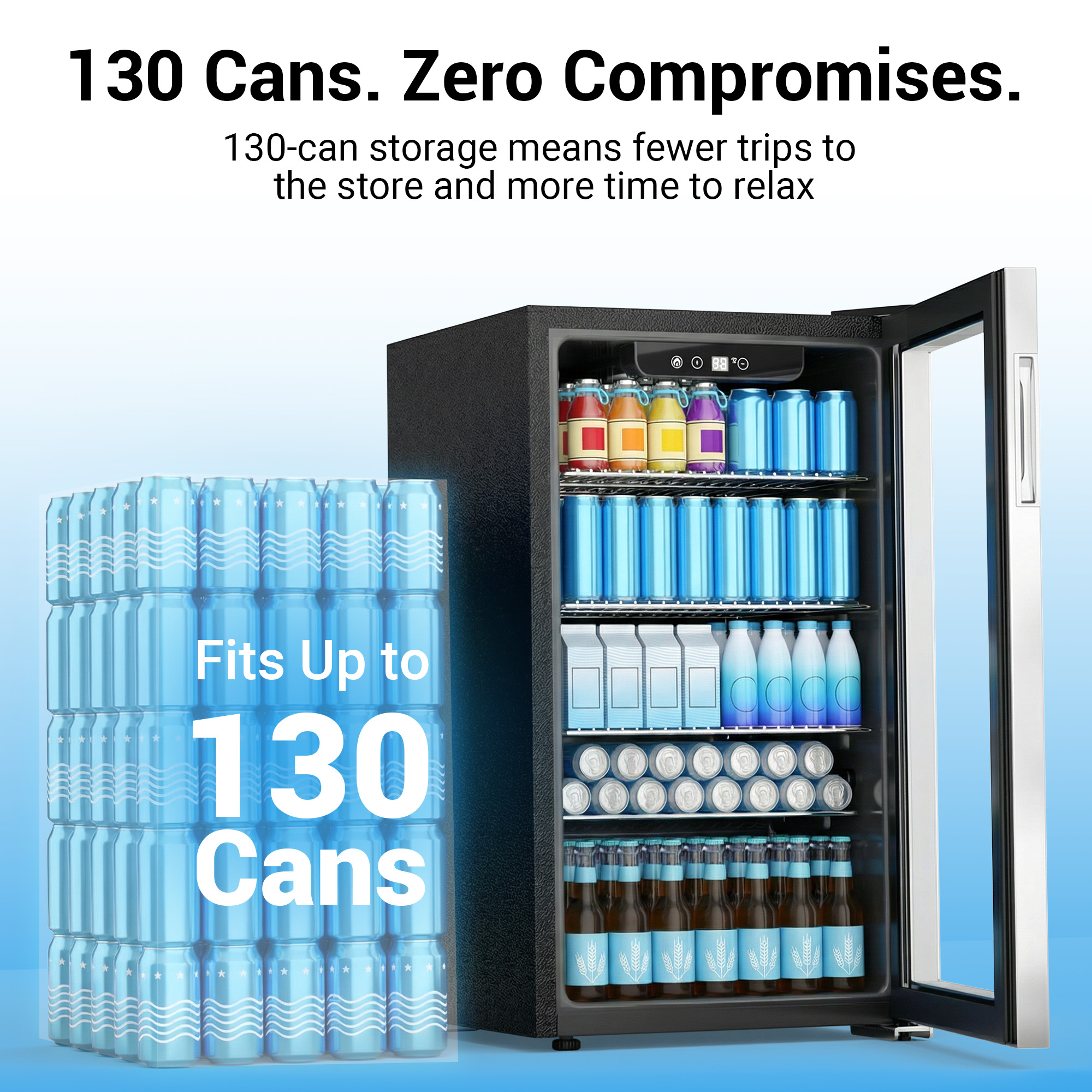 130 Can Beverage Refrigerator  – Beer Wine Up recenzja i cena