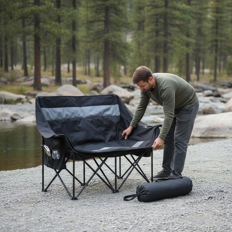 Double Camping Chair, Oversize – Wine Bag Carry Two recenzja i cena