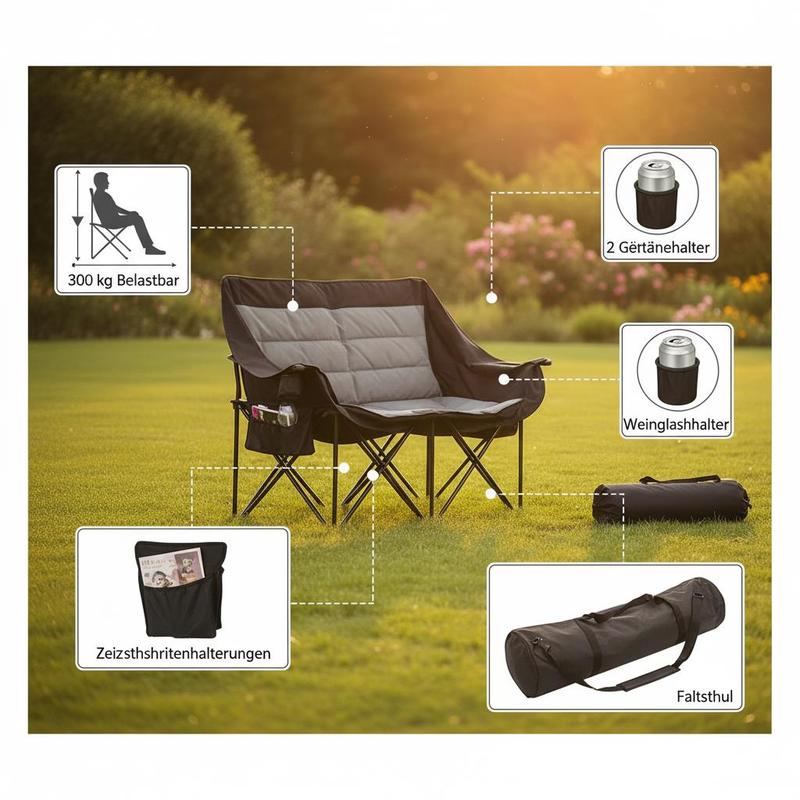 Double Camping Chair, Oversize – Wine Bag Carry Two recenzja i cena