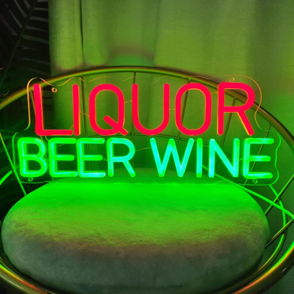 Liquor Beer Wine LED Neon Sign – Wine Beer Whiskey Year recenzja i cena