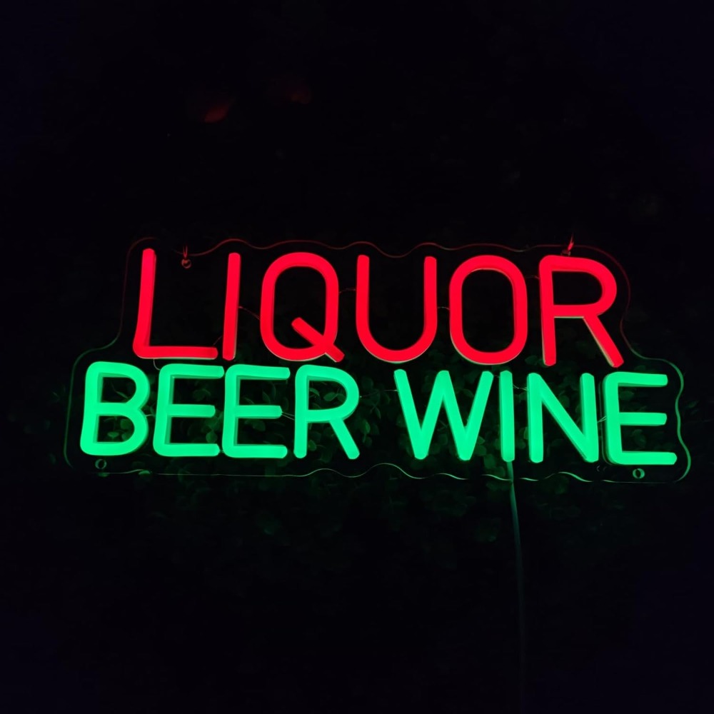 Liquor Beer Wine LED Neon Sign – Wine Beer Whiskey Year recenzja i cena