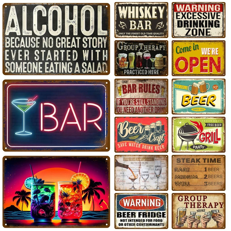 Beer Metal Sign Whiskey Wine A – Wine Beer Pub recenzja i cena