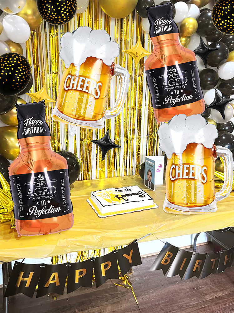 23pcs/set Happy Birthday Black – Wine Beer Whiskey Year recenzja i cena
