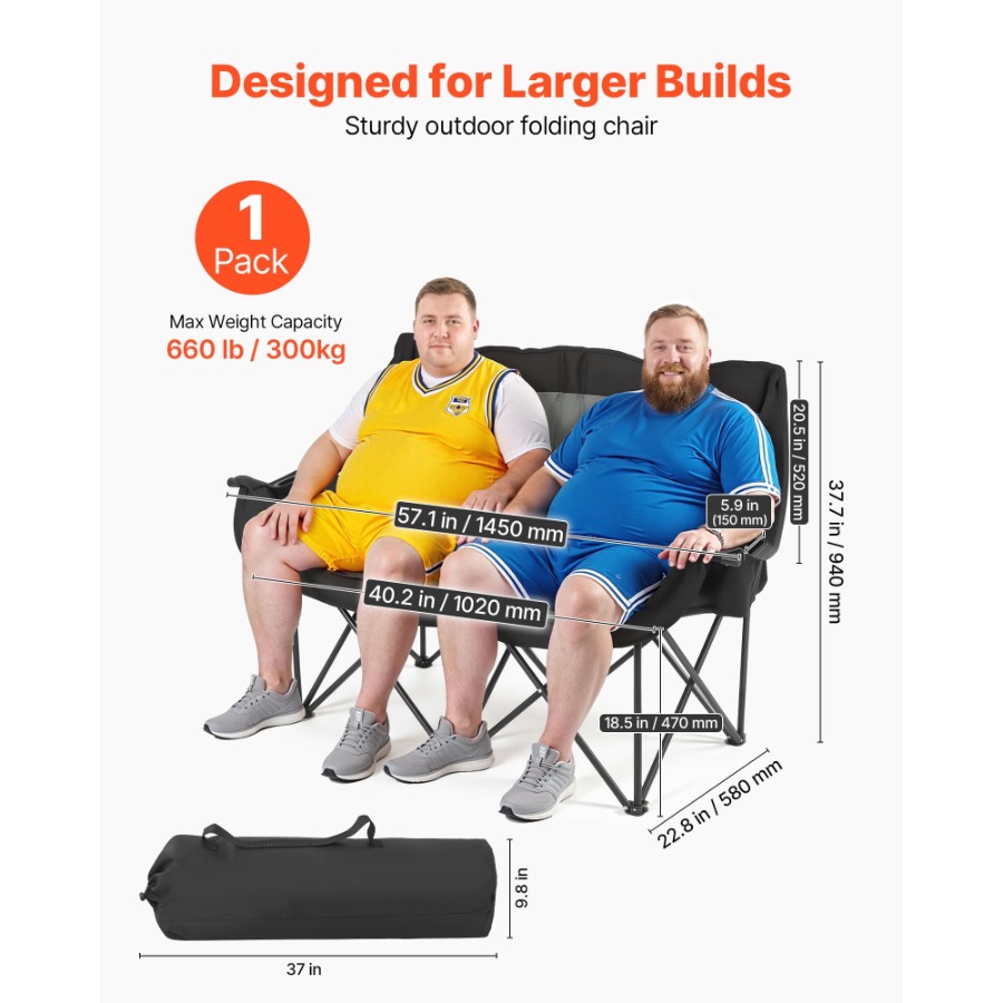 Sturdy Double Camping Chair fo – Wine Bag Carry Two recenzja i cena