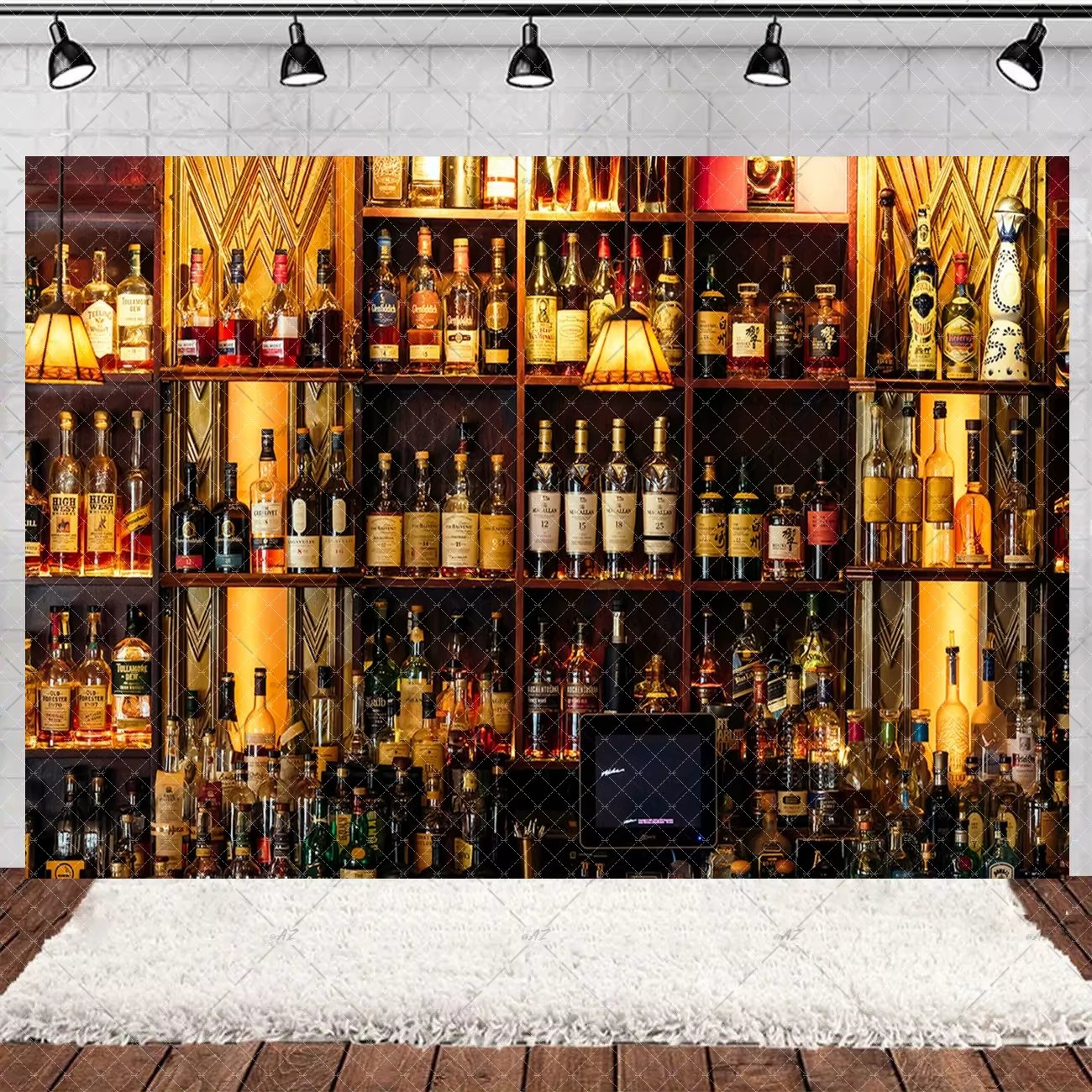 Whiskey Bar Bottle Theme Backd – Wine Beer Whiskey Year recenzja i cena