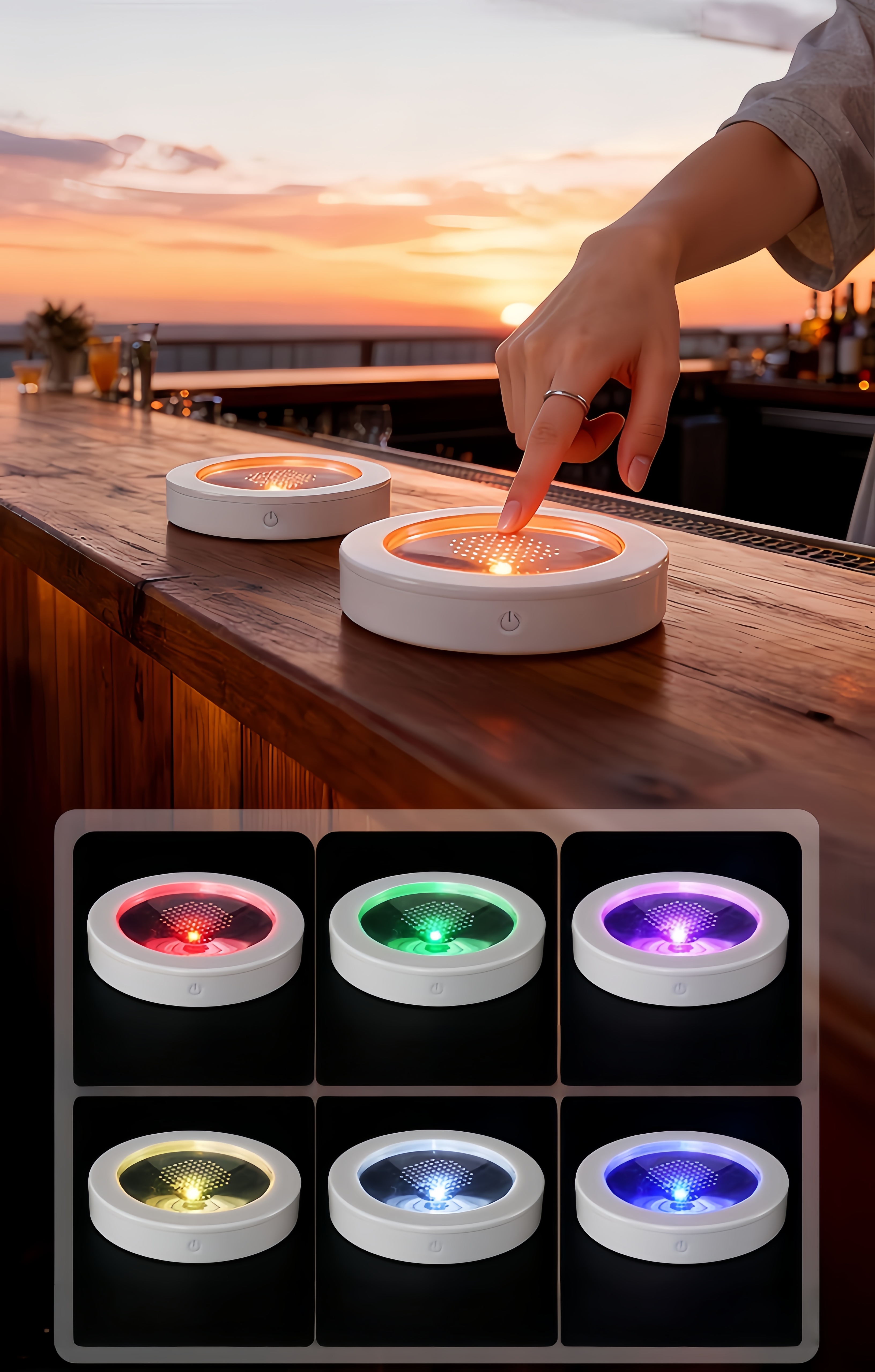 Colorful LED glow Coasters w/T – Beer Wine Up recenzja i cena